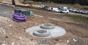 image shows cast iron covers installed